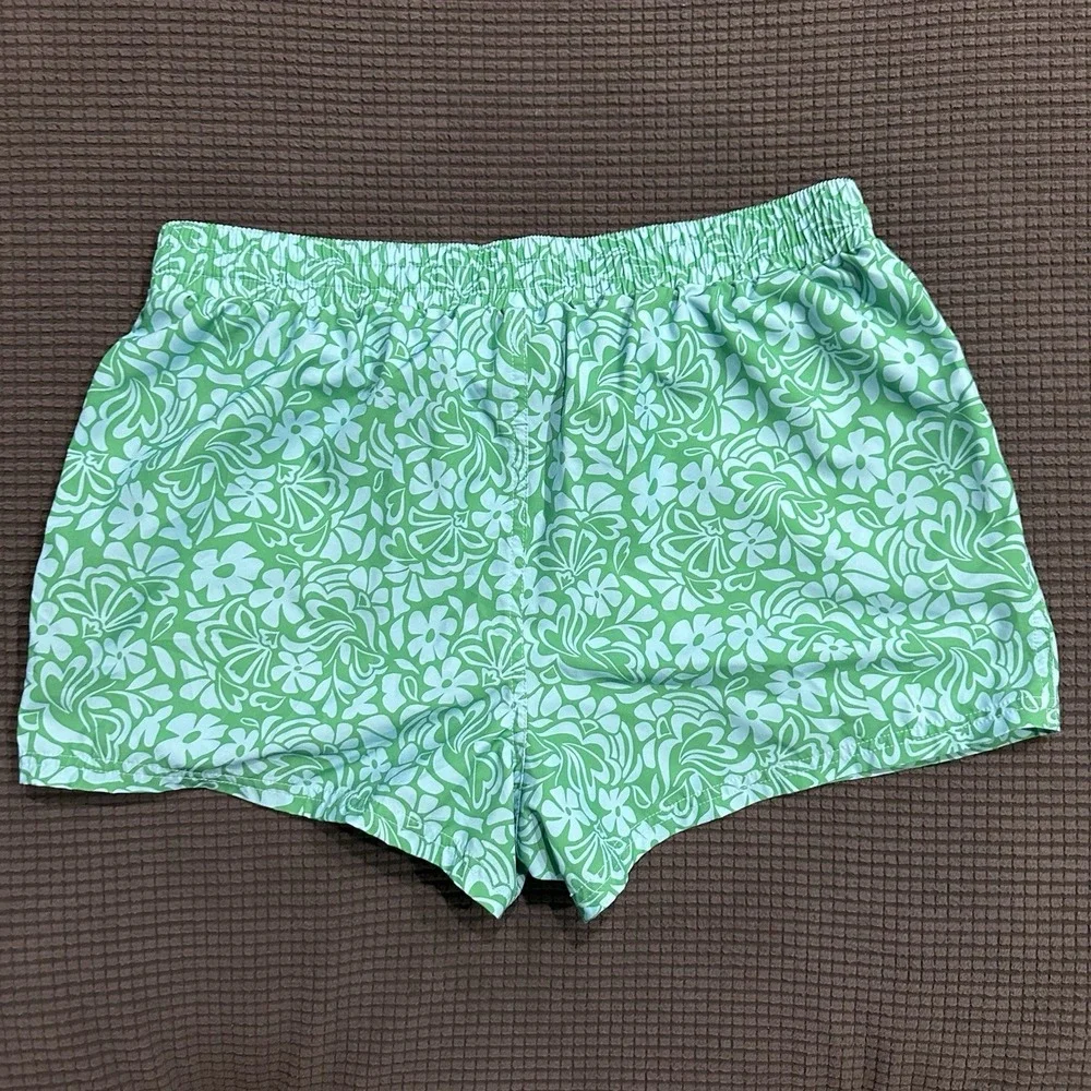 Wild Fable Green Floral Shorts Women's M Floral Print Drawstring 3" Inseam - Picture 5 of 5